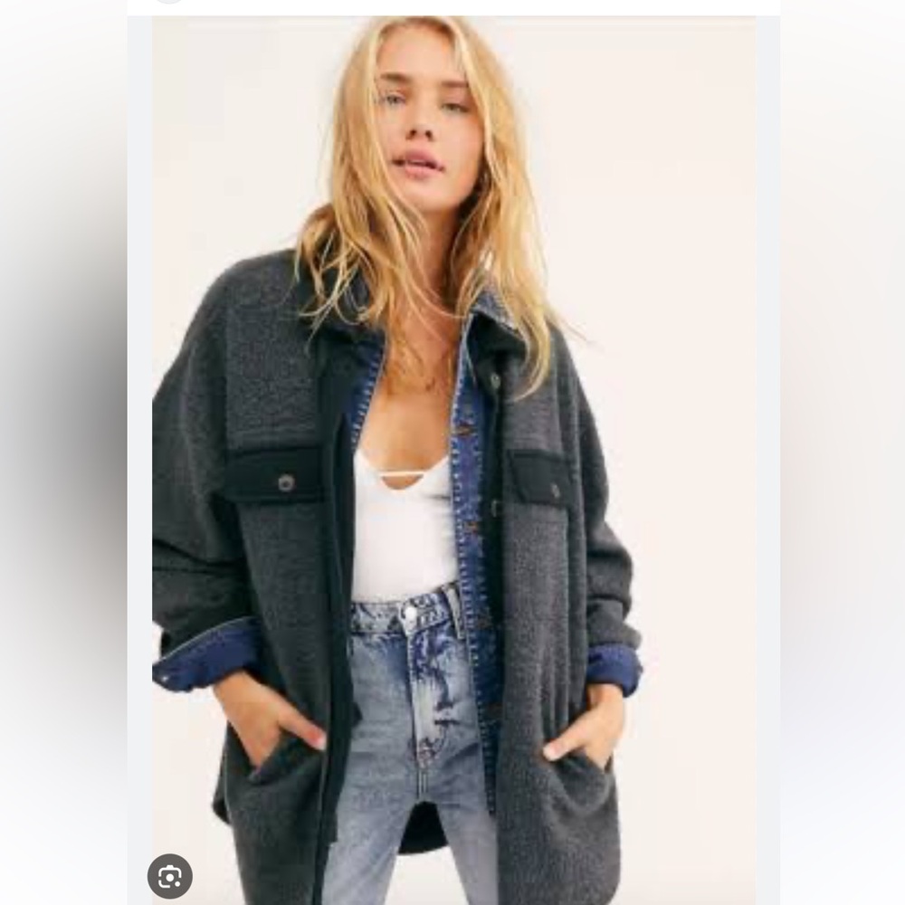 Free People Ruby Jacket Washed black size small